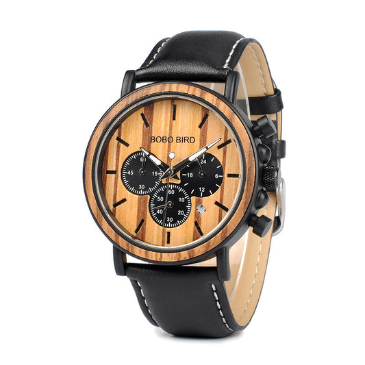 BOBO BIRD Men’s Luxury Wooden Watch - Personalized Chronograph, Stylish Design