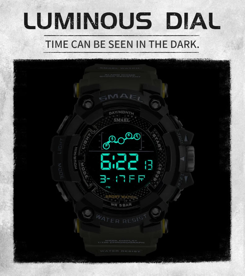 SMAEL SL-1802 Digital Watch with Backlight Function and Water Resistance