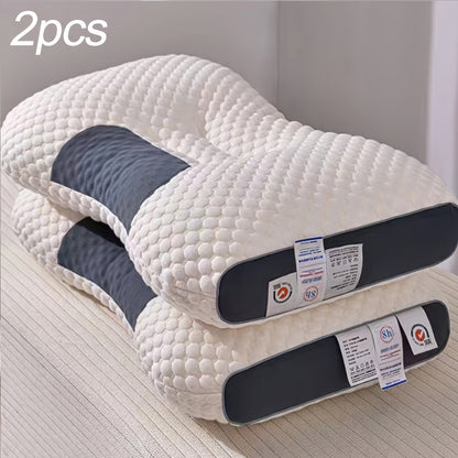 2pcs Ergonomic Neck Support Pillows – Adjustable Soft Knit Design, Reversible & Washable for Comfortable Sleep